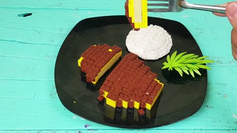 LEGO master incarnate Michelin chef to make you a rich dinner fried pork chops