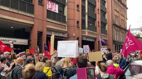 Glasgow Scotland, various demonstrations against rising electricity costs.