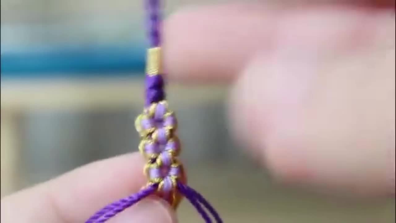 DIY braided rope, peach blossom bracelet, super pretty13