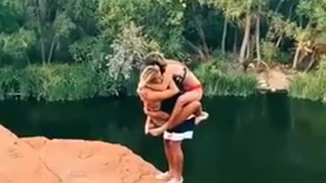 3 People Doing Awesome Cliff Jump