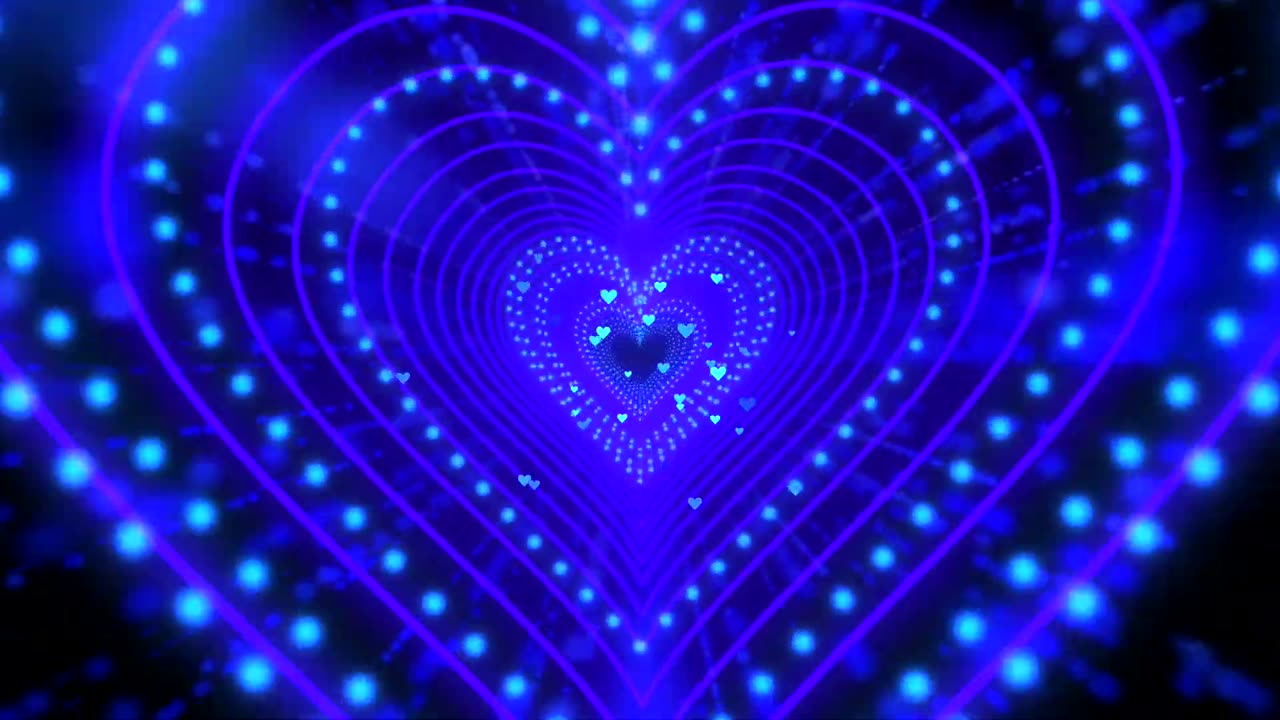 204. Heart Background💙Neon Lights Love Heart