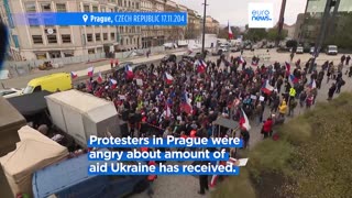 Pro-Ukraine protests take place in European capitals as 1,000th day of war approaches