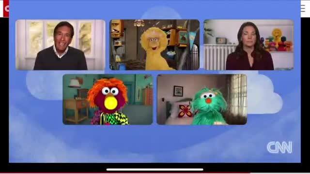 Sesame Street with CNN telling kids to get the COVID-19 vaccines.
