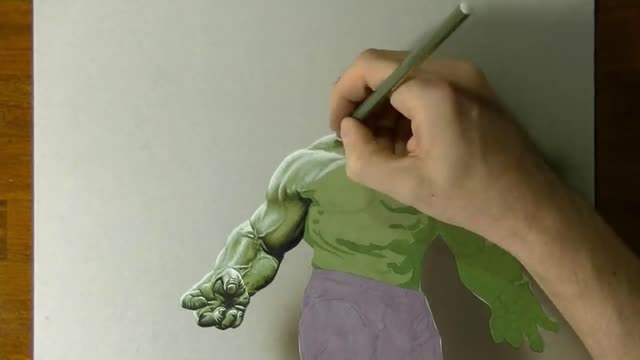 Draw The Muscle Lines Of The Hulk's Arm