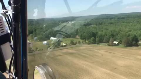 Cockpit view of landing