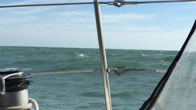 Rough seas from a sailboat on the Atlantic Ocean