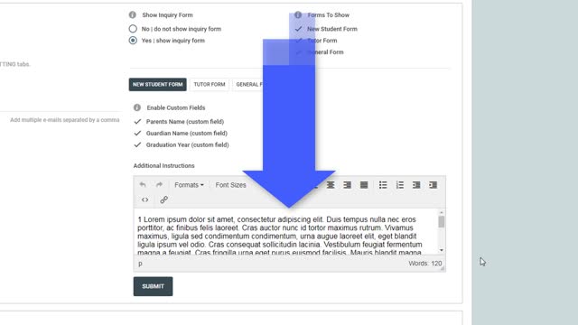 Setting Up & Using The Inquiry Form