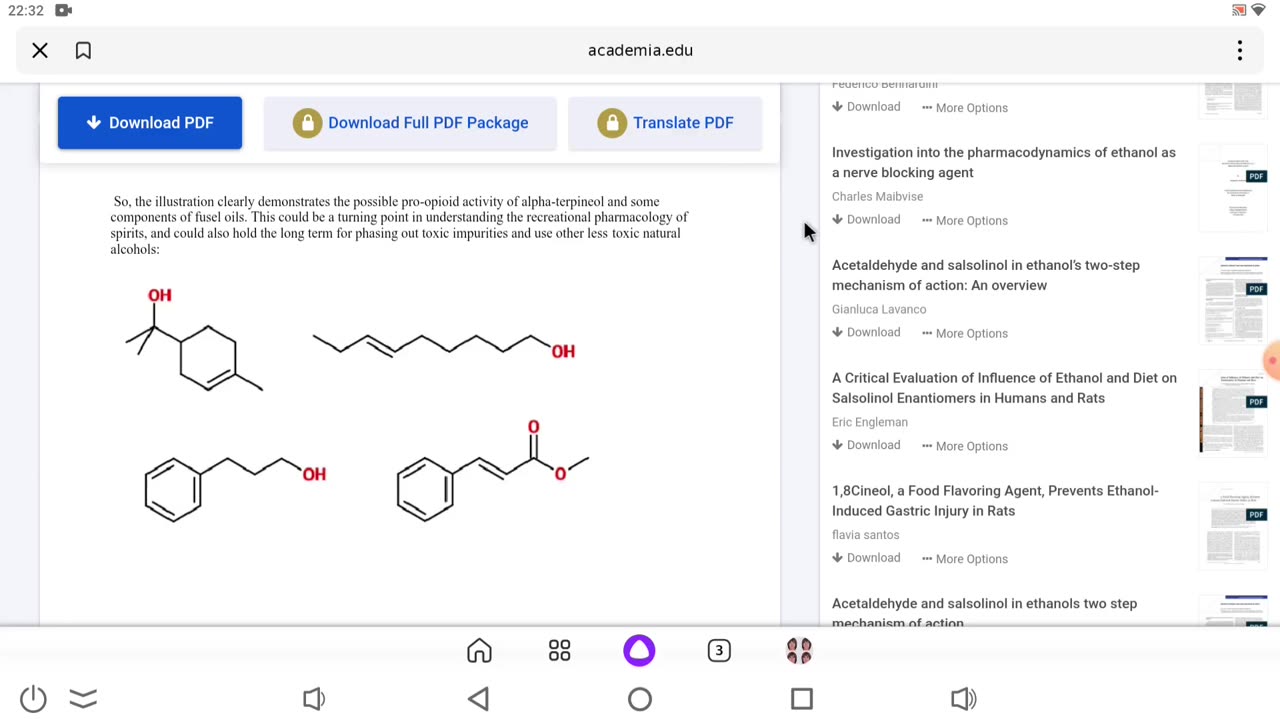 Alpha terpineol, butanol and isoamyl alcohol as pro opioid agents in whiskey and gin