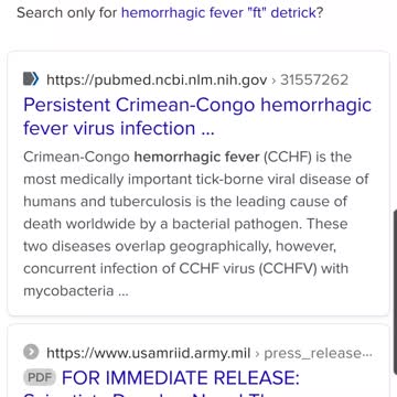 Hemorrhagic fever Ft Detrick, Dr Sine Bavari, Wuhan, NIH, Fauci