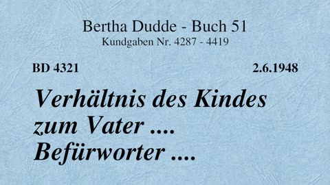 BD 4321 - VERHÄLTNIS DES KINDES ZUM VATER .... BEFÜRWORTER ....