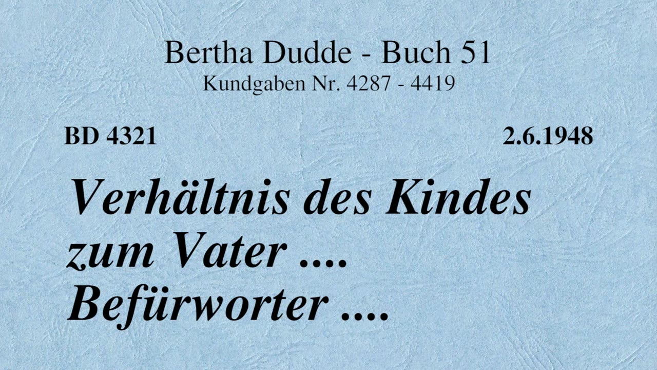 BD 4321 - VERHÄLTNIS DES KINDES ZUM VATER .... BEFÜRWORTER ....