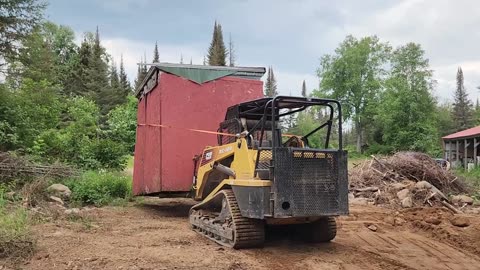 The outhouse was in the way!