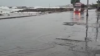 Inundaciones en vías de Bocagrande