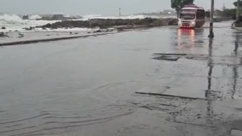 Inundaciones en vías de Bocagrande