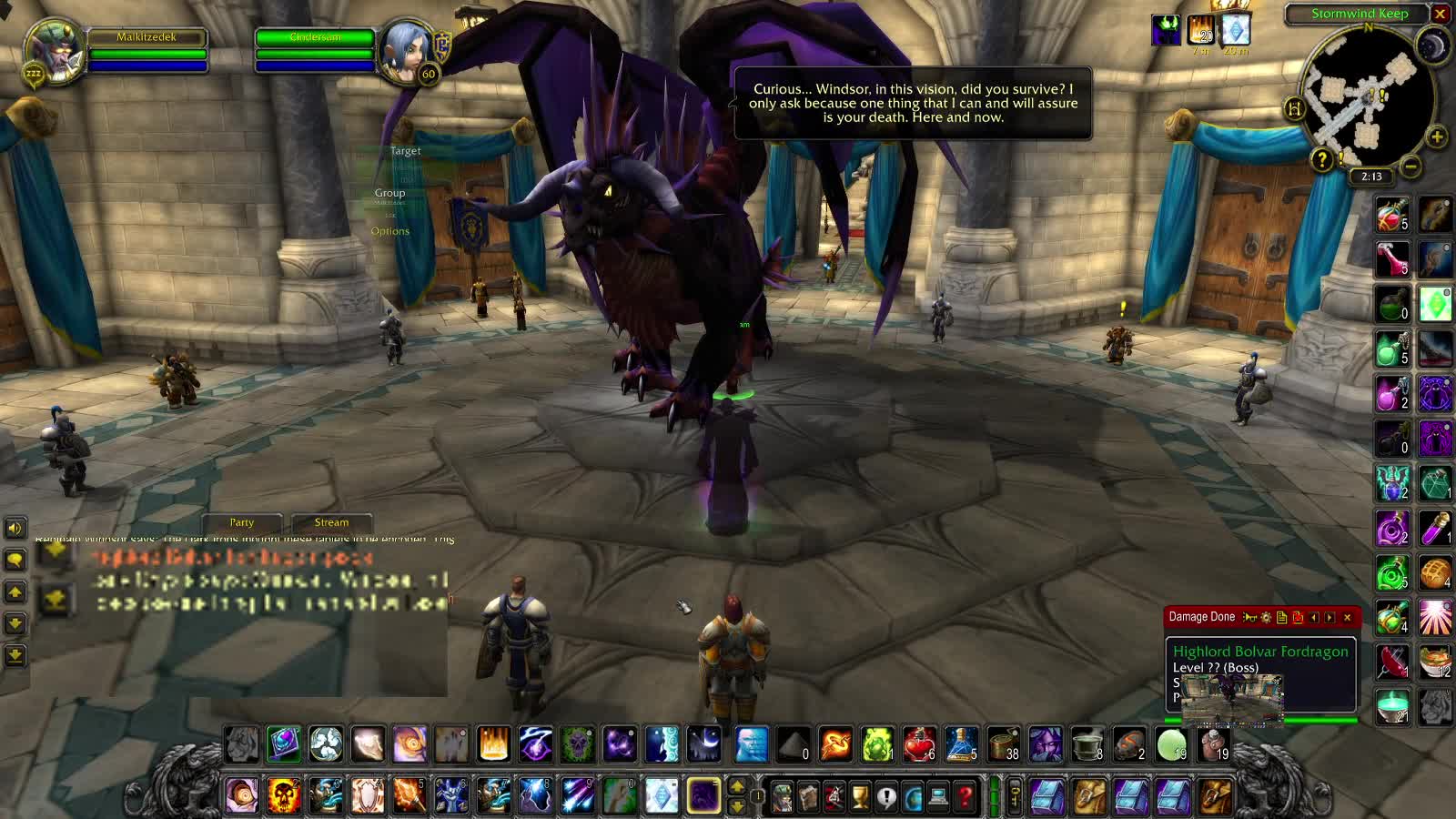 World of Warcraft Classic Shadow finishing up quest for Onyixia at Stormwind
