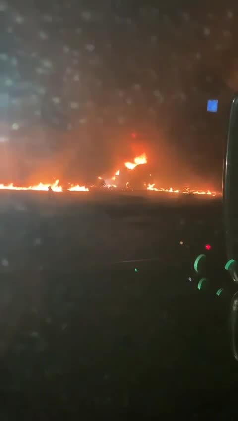 Damage to the Pskov military air base after last night's Ukrainian attack.