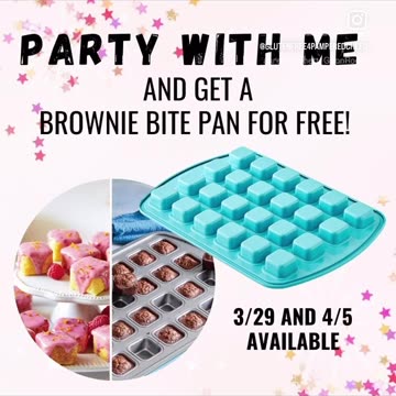 Pampered Chef party! Free Brownie Bite Pan, details below 🫶⬇️