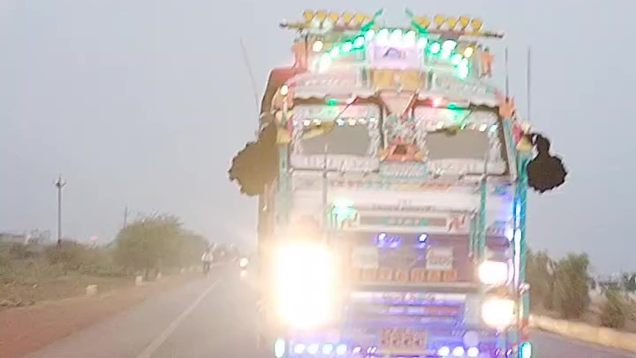 Truck moving on the road.