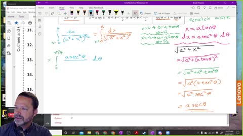 Calculus 2 - Section 7-3-Class Meeting Example of easy trig sub