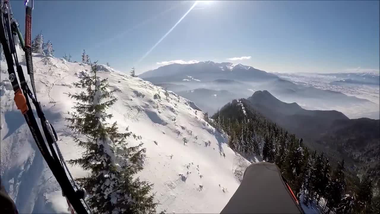 Daredevils speed fly over a winter wonderland!