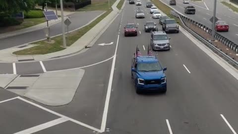 Freedom convoy heading into downtown Raleigh, NC
