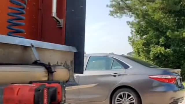 American truck drivers clean cars everyday.