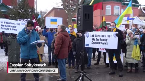 Canadians rally outside Russian Embassy in Ottawa to protest Ukraine invasion