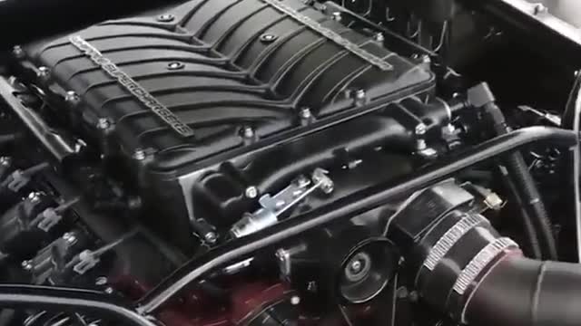 Presentation of old car and engine