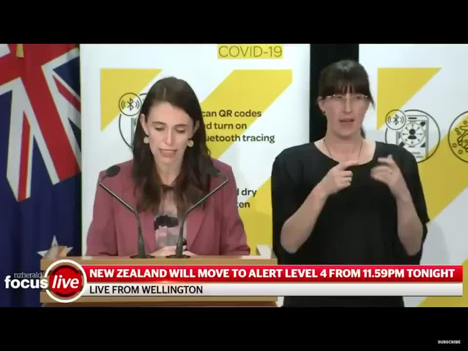 New Zealand Prime Minister Jacinda Ardern: "Don't talk to your neighbours."