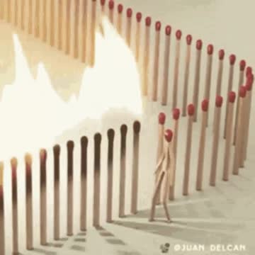 Domino Effekt Streichholz