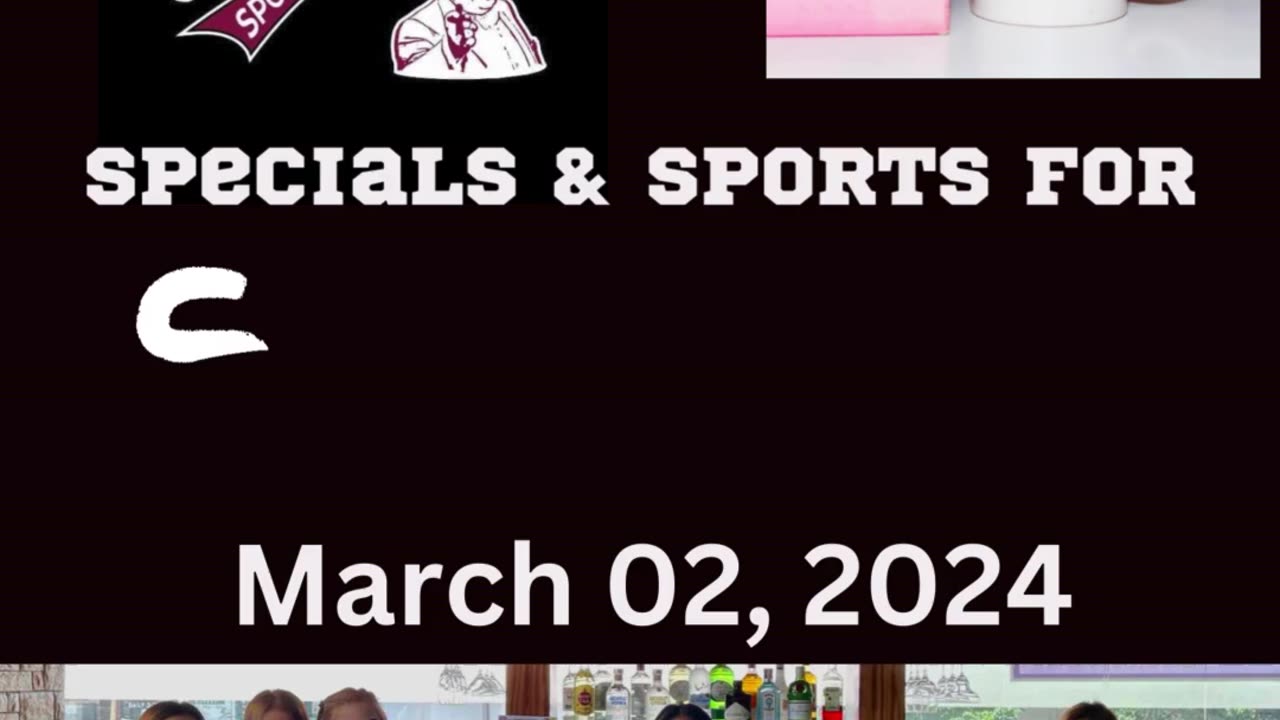 T-Backs Sports Bar and Grill Sports Schedule and Pizza special for Saturday March 02, 2024