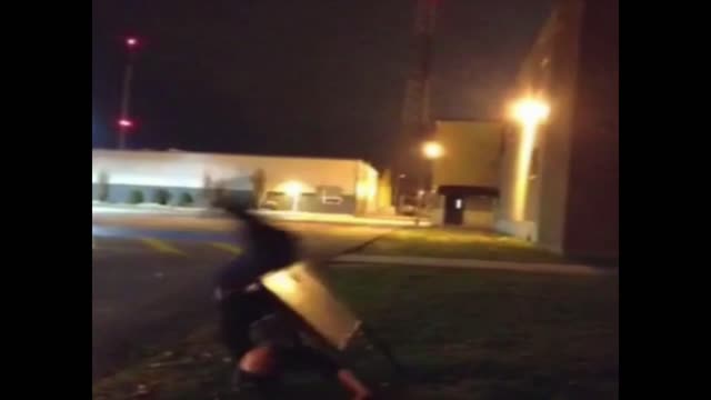 Kid fails to hurdle over sign