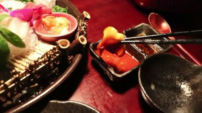 I dipped the seafood in the sauce.