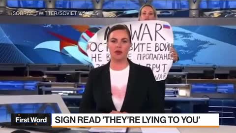 Anti-War Protester Interrupts Russian State TV