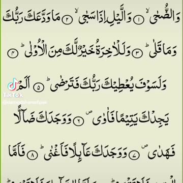 Sura waduhaa with urdu translations