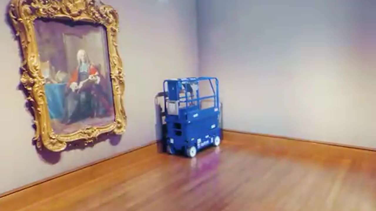 Experts successfully moved a 600-pound delicate pastel artwork, demonstrating their skills.