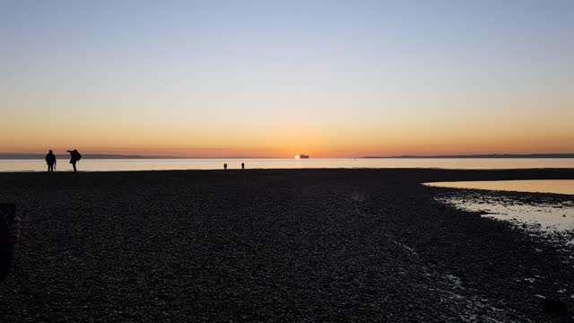 Sunset. Overlooking the sea.