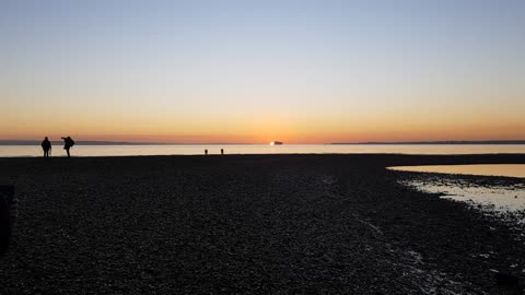 Sunset. Overlooking the sea.