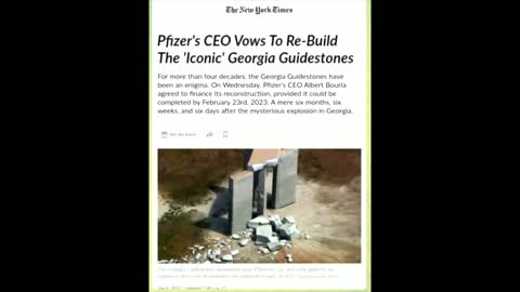 PFIZER CEO TO PAY FOR RECONSTRUCTION OF GEORGIA GUIDESTONES