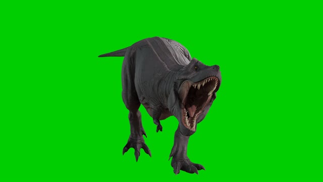 Ferocious dinosaur on green background