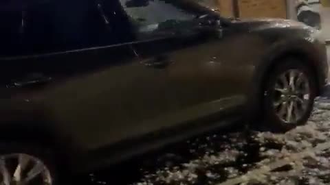 South Africa Severe hail damaged vehicles.