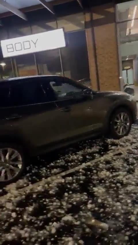 South Africa Severe hail damaged vehicles.