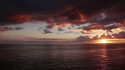 Relaxing sunset, Sun going to the Sea ( meditation background ) - No Copyright Video - HD
