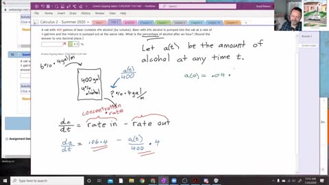 Calculus 2 - Section 9-3 - Mixture Problem Example