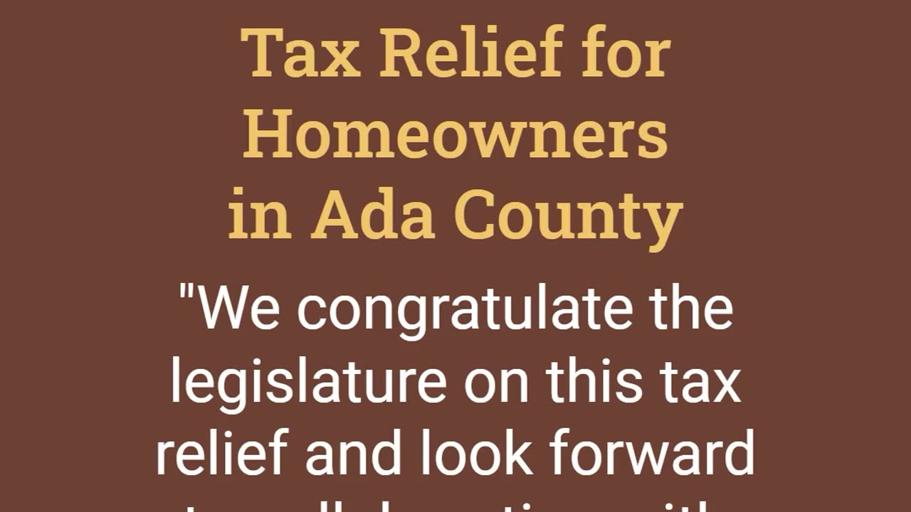 Tax Relief for Homeowners in Ada County