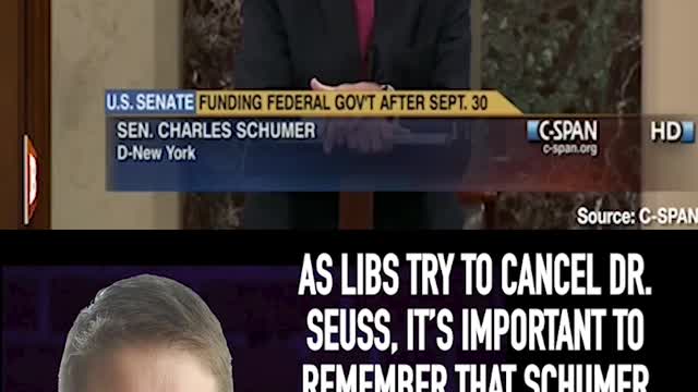 AS LIBS TRY TO CANCEL DR. SEUSS, IT'S IMPORTANT TO REMEMBER WHAT SCHUMER DID A FEW YEARS AGO