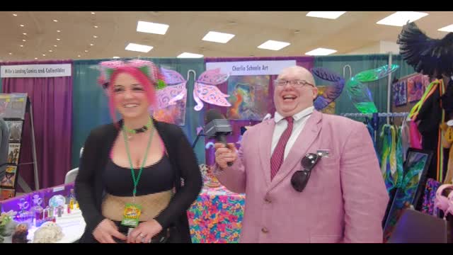 Charlie Scheele with Jiggy Jaguar ICT Comic Con 2022