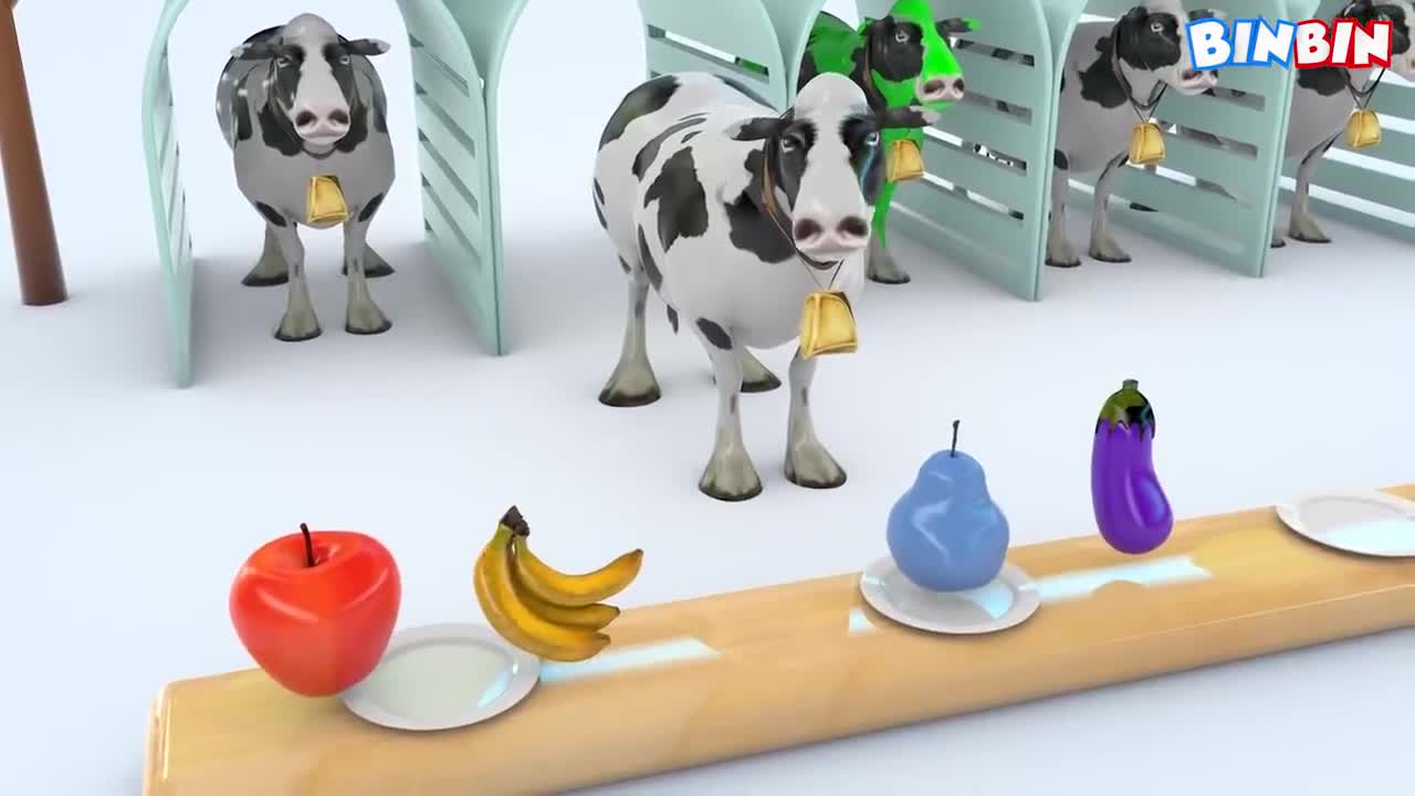 LEARNING COLOURS WITH ANIMALS EATING FRUITS......