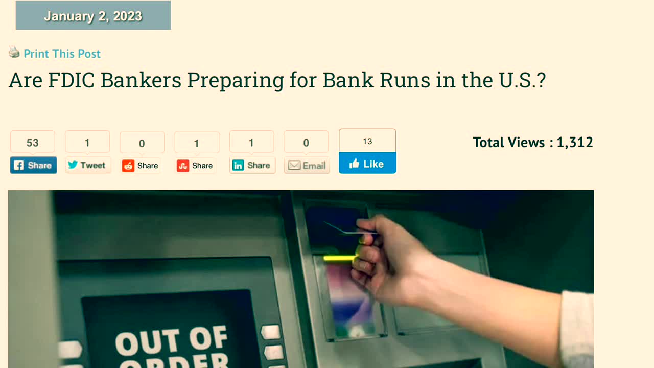 FDIC WARNS OF NEXT BANKING CRISIS!!!