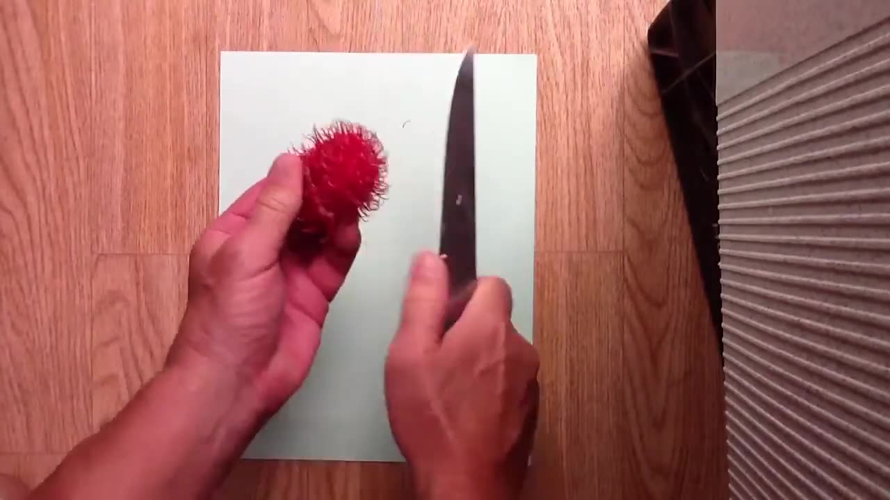 Fast & Easy way to open a Tropical Rambutan Fruit